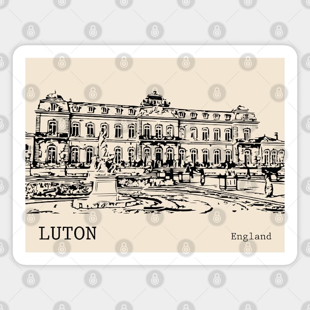 Luton England Magnet by Lakeric